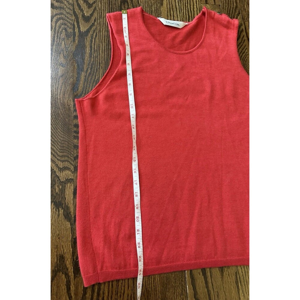 Oscar De La Renta Sleeveless Sweater‎ Tank Red Large Cashmere Feel Missing Tag - Picture 7 of 9